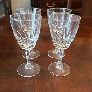 Flamenco by JG Durand Set of 4 Fine Vintage Crystal Wine Glasses Goblets France